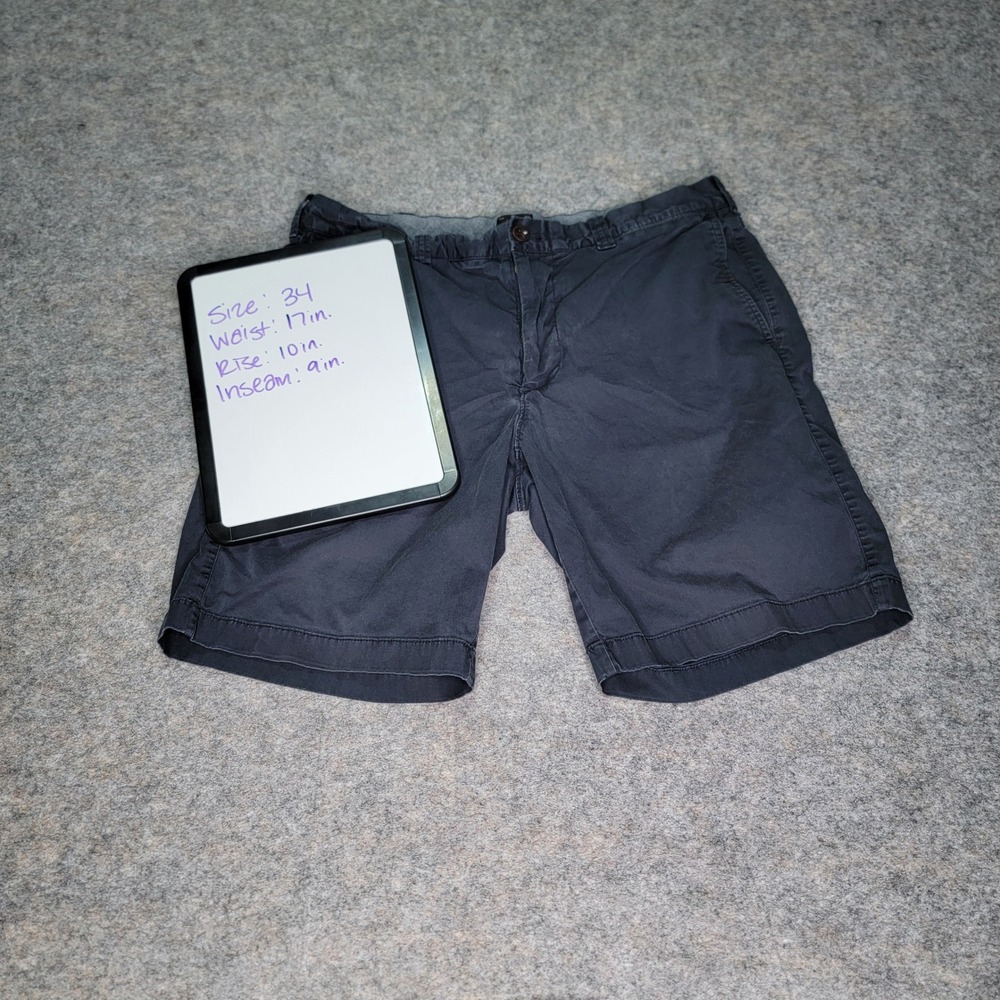 J Crew Mens 34 Stretch Lightweight Casual Chino Shorts Blue